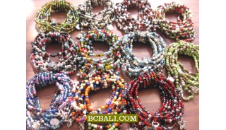 Charm Beads Bracelets Stretching Mix Color